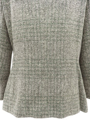 チェックパターンロゴボタンジャケット グレー/グリーン