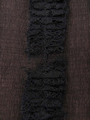 レースストライプパターンカーディガン ブラック