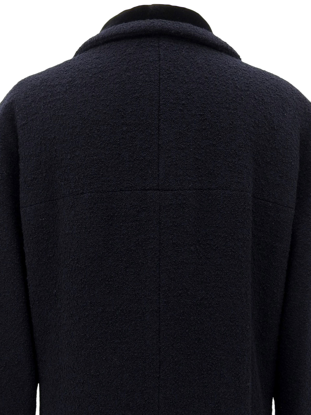 Velvet Design Clover Button Long Coat Navy/Black