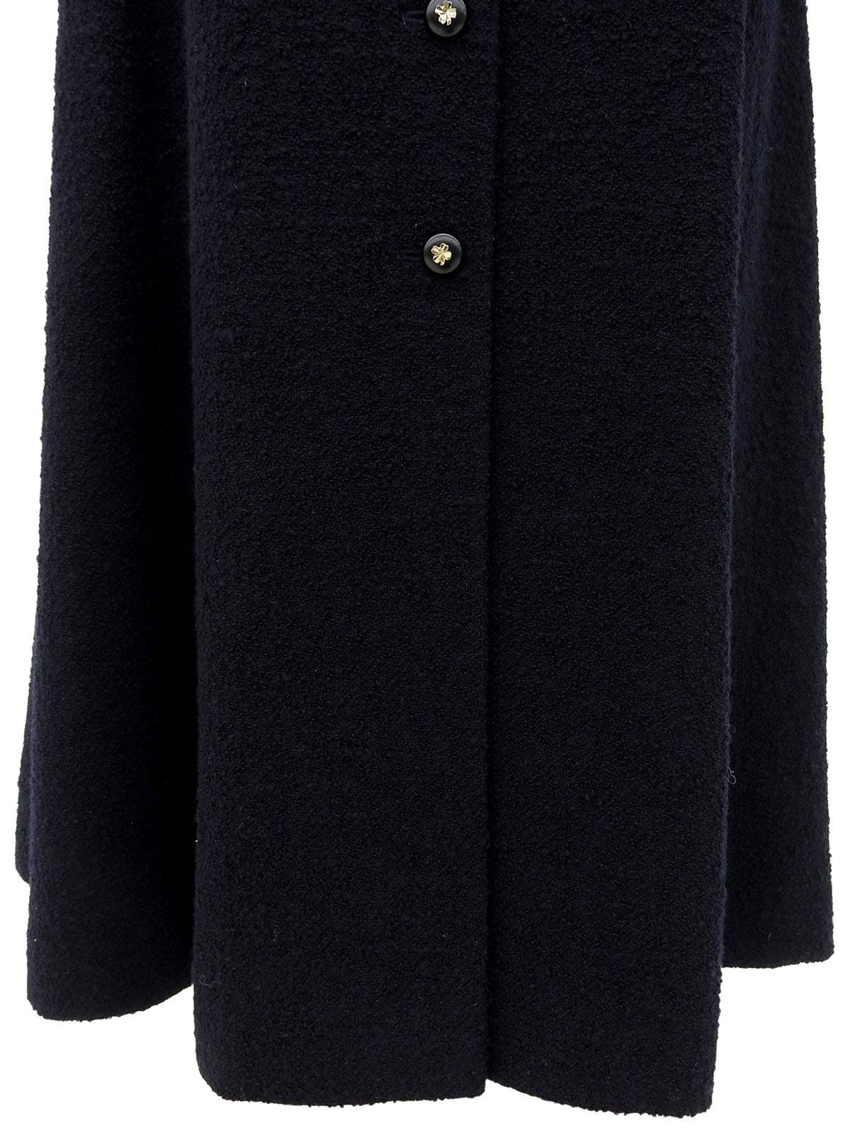 Velvet Design Clover Button Long Coat Navy/Black