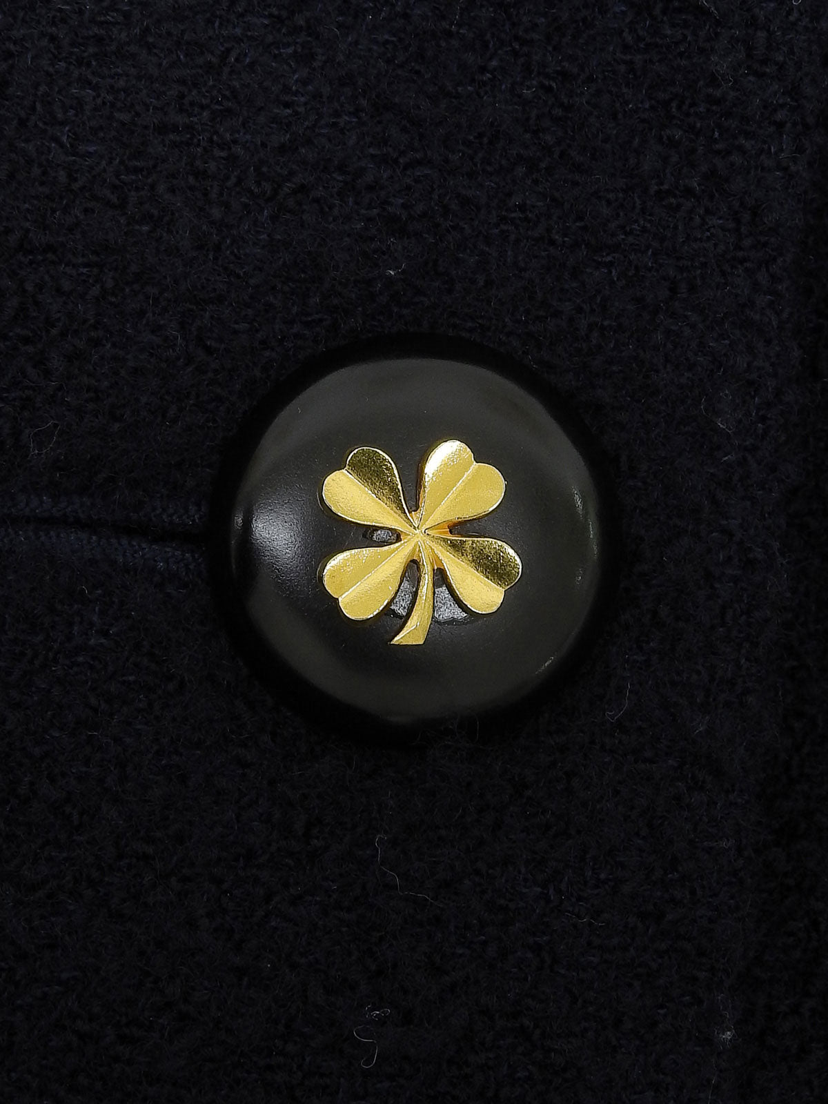 Velvet Design Clover Button Long Coat Navy/Black