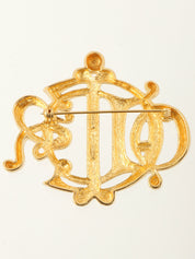 ロゴエンブレムブローチ ゴールド