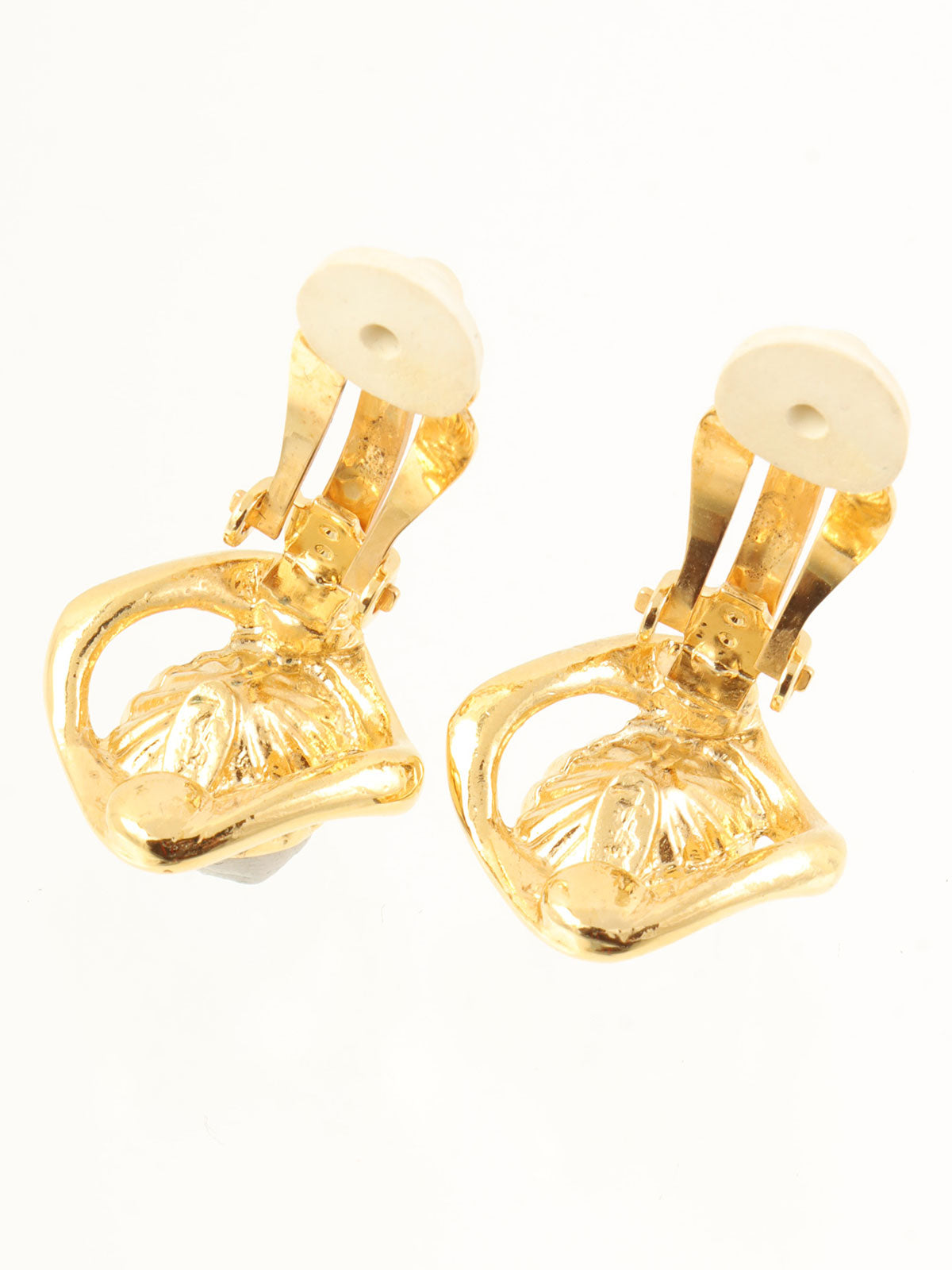 方形图案宝石耳环