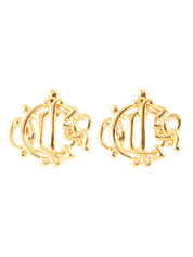 金色Logo徽章耳环