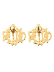 金色Logo徽章耳环