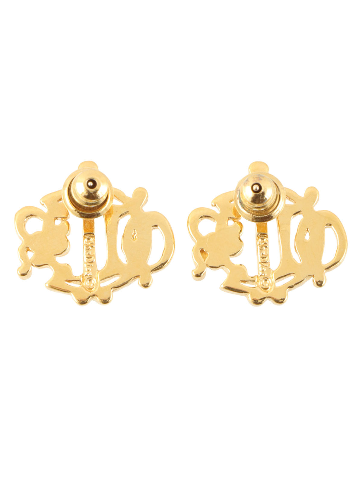 Logo Emblem Earrings Gold