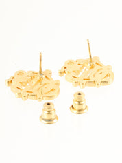 金色Logo徽章耳环