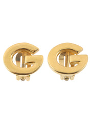 ロゴプレートイヤリング ゴールド