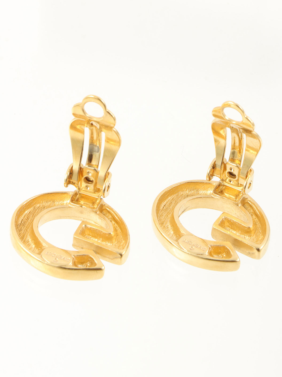 ロゴプレートイヤリング ゴールド