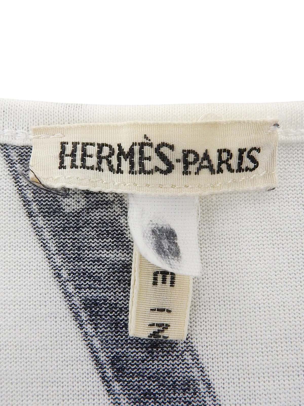 ボルデュックパターン半袖Tシャツ ホワイト/ネイビー