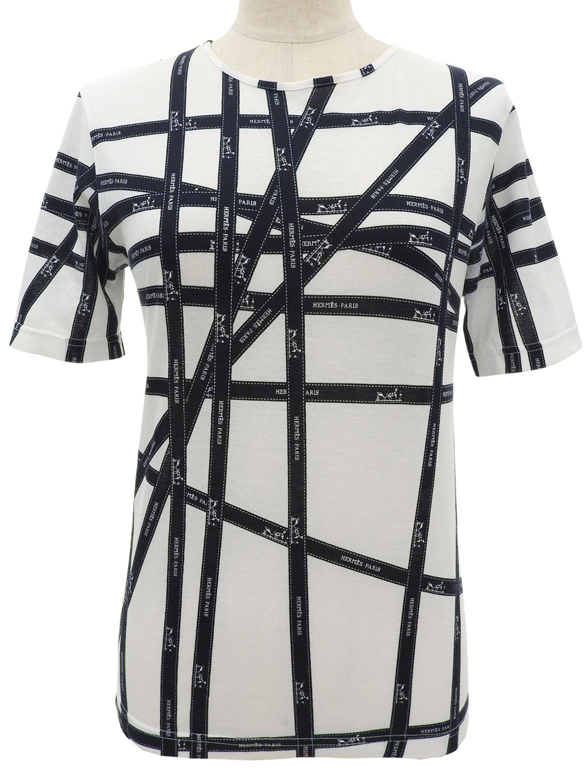 Bolduc Pattern Short Sleeve T-Shirt White/Navy