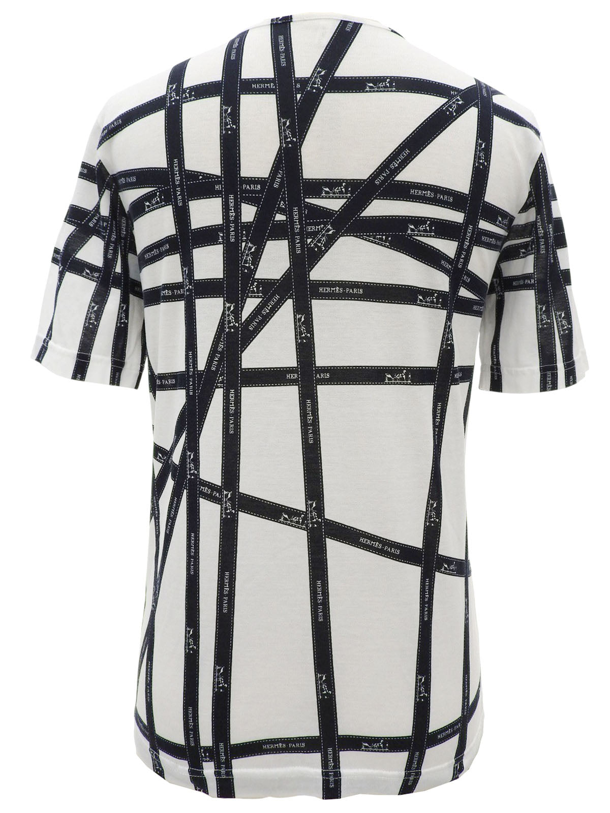 ボルデュックパターン半袖Tシャツ ホワイト/ネイビー