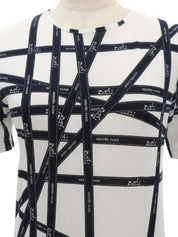 ボルデュックパターン半袖Tシャツ ホワイト/ネイビー