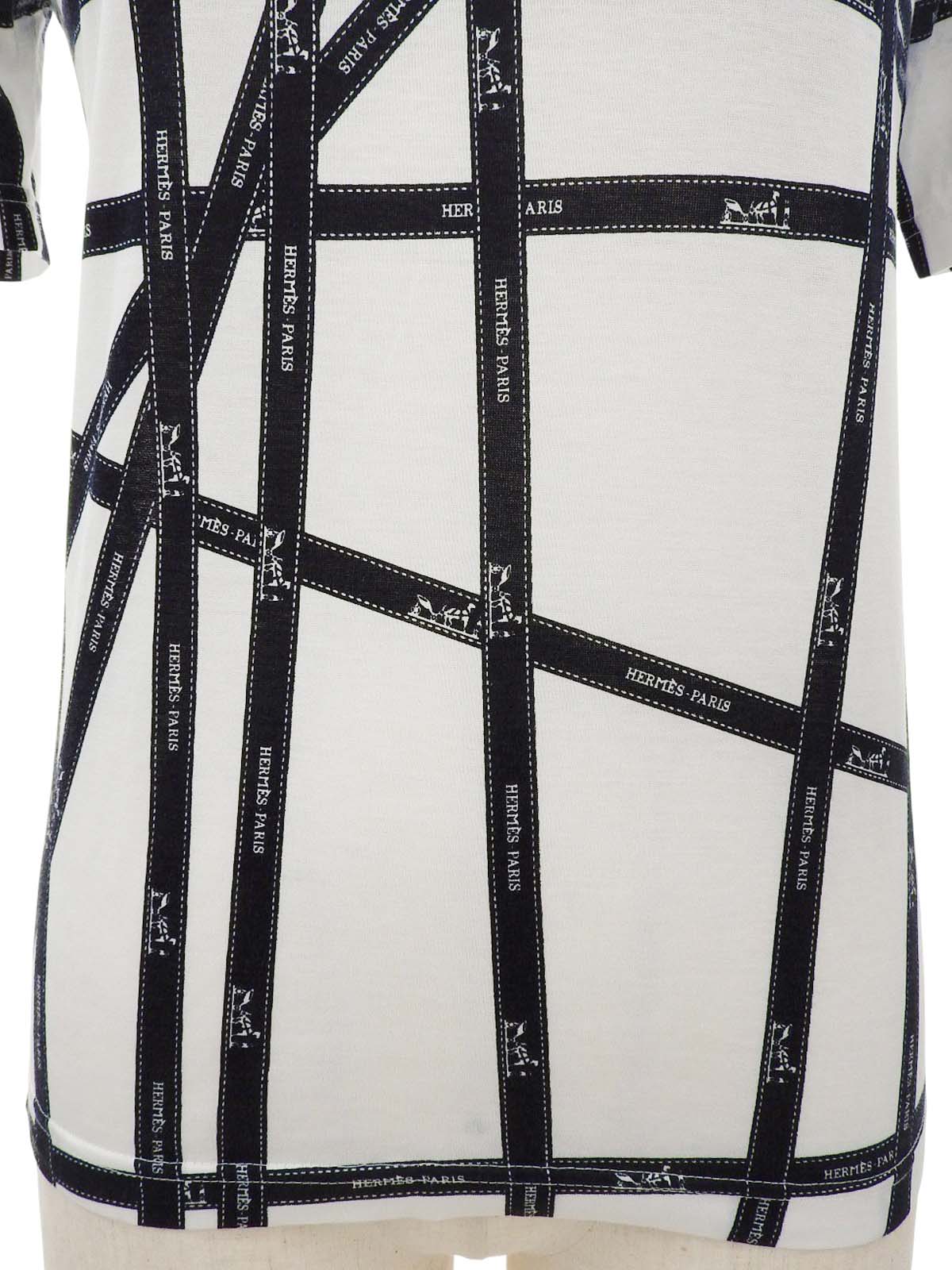 ボルデュックパターン半袖Tシャツ ホワイト/ネイビー