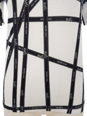 ボルデュックパターン半袖Tシャツ ホワイト/ネイビー