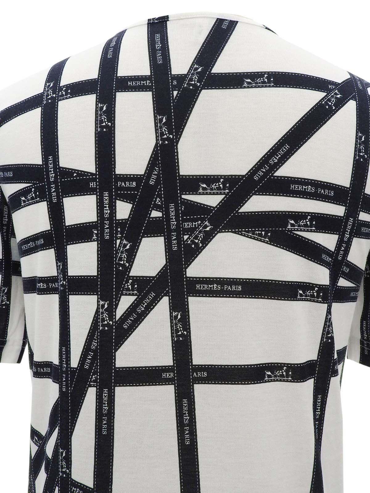 ボルデュックパターン半袖Tシャツ ホワイト/ネイビー