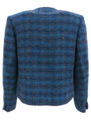 1997 Tweed CC Mark Button Collarless Jacket Multi