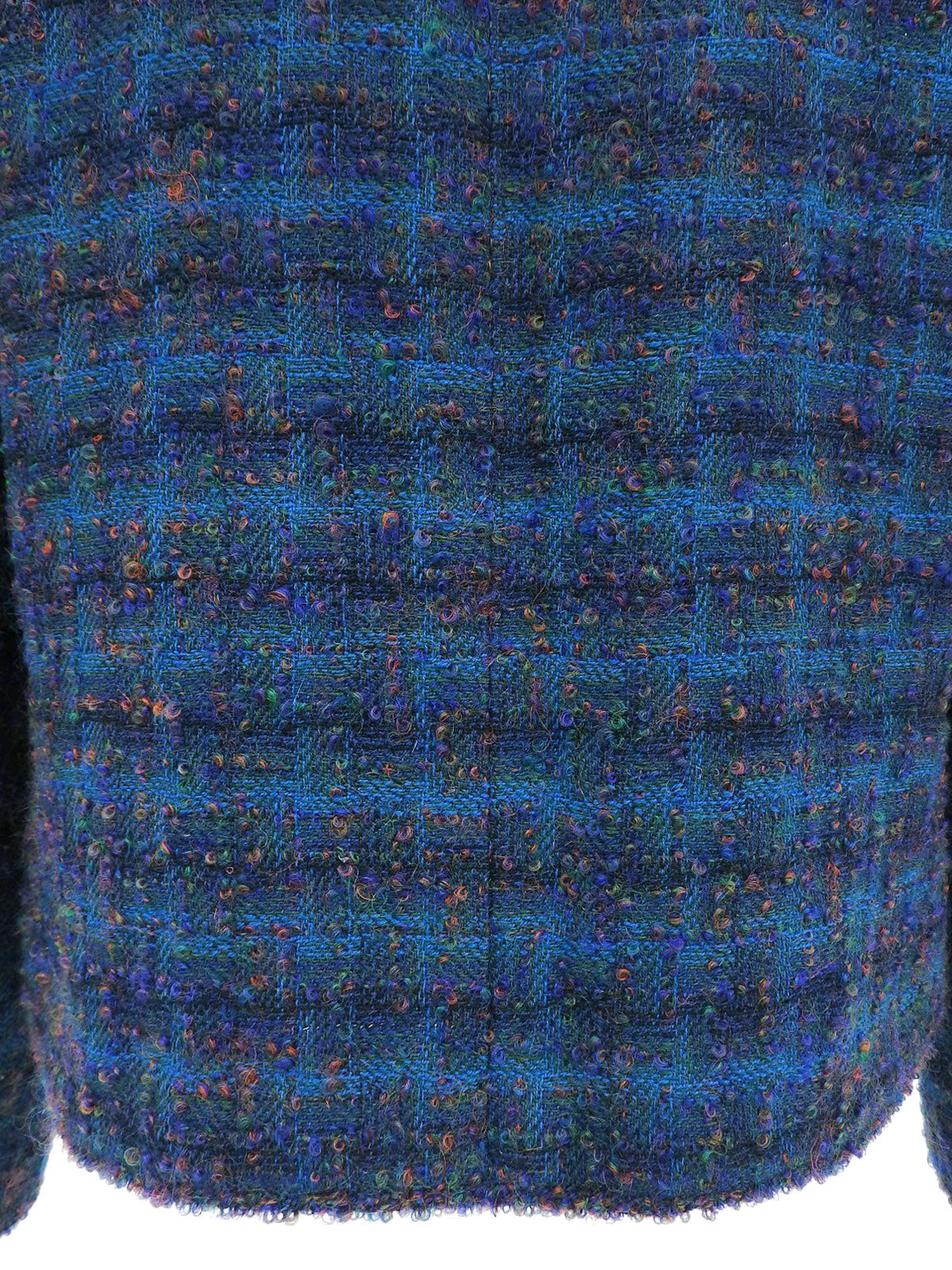 1997 Tweed CC Mark Button Collarless Jacket Multi