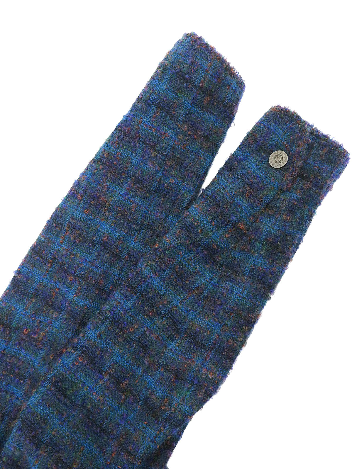 1997 Tweed CC Mark Button Collarless Jacket Multi