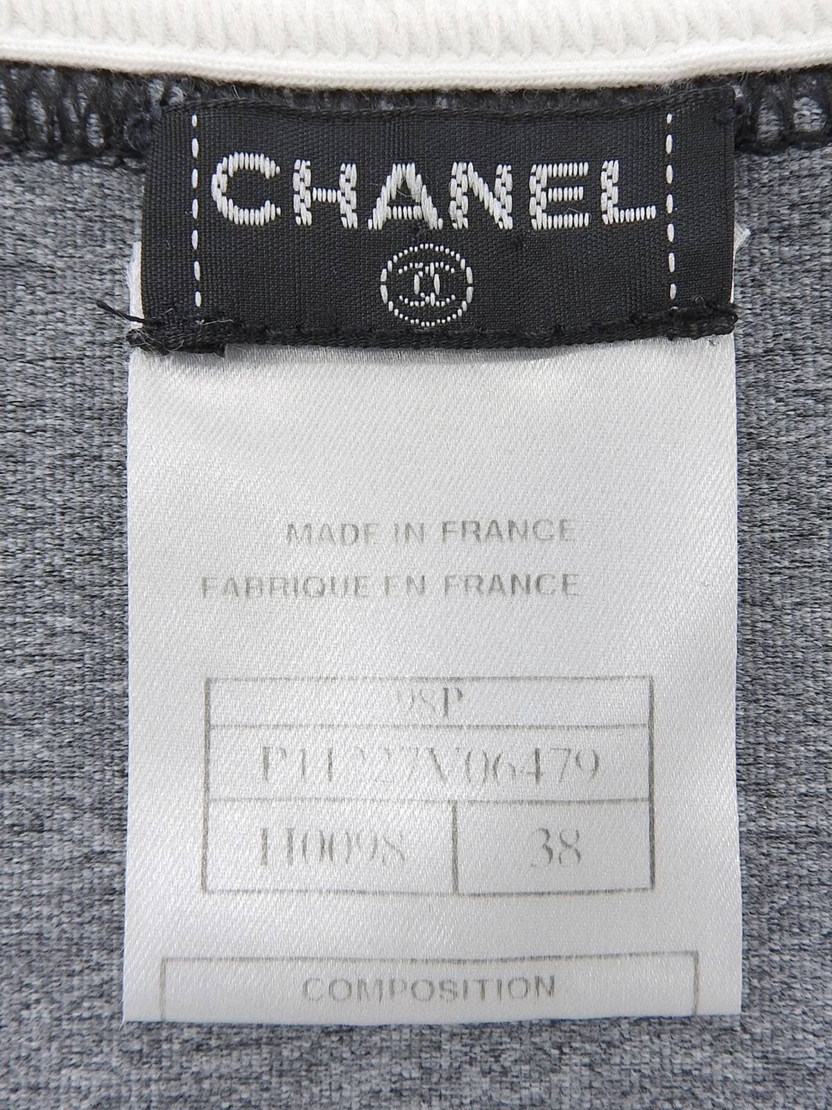 トリムデザインCCマーク刺繍ノースリーブワンピース グレー/マルチ