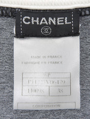 トリムデザインCCマーク刺繍ノースリーブワンピース グレー/マルチ