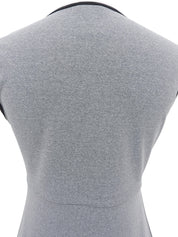 トリムデザインCCマーク刺繍ノースリーブワンピース グレー/マルチ