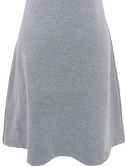 トリムデザインCCマーク刺繍ノースリーブワンピース グレー/マルチ