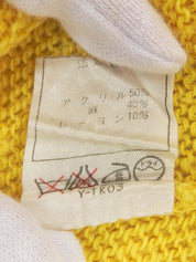 ロゴ刺繍ニットポロシャツ イエロー