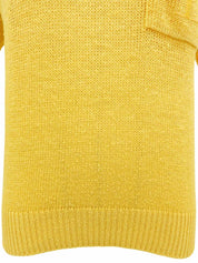 ロゴ刺繍ニットポロシャツ イエロー