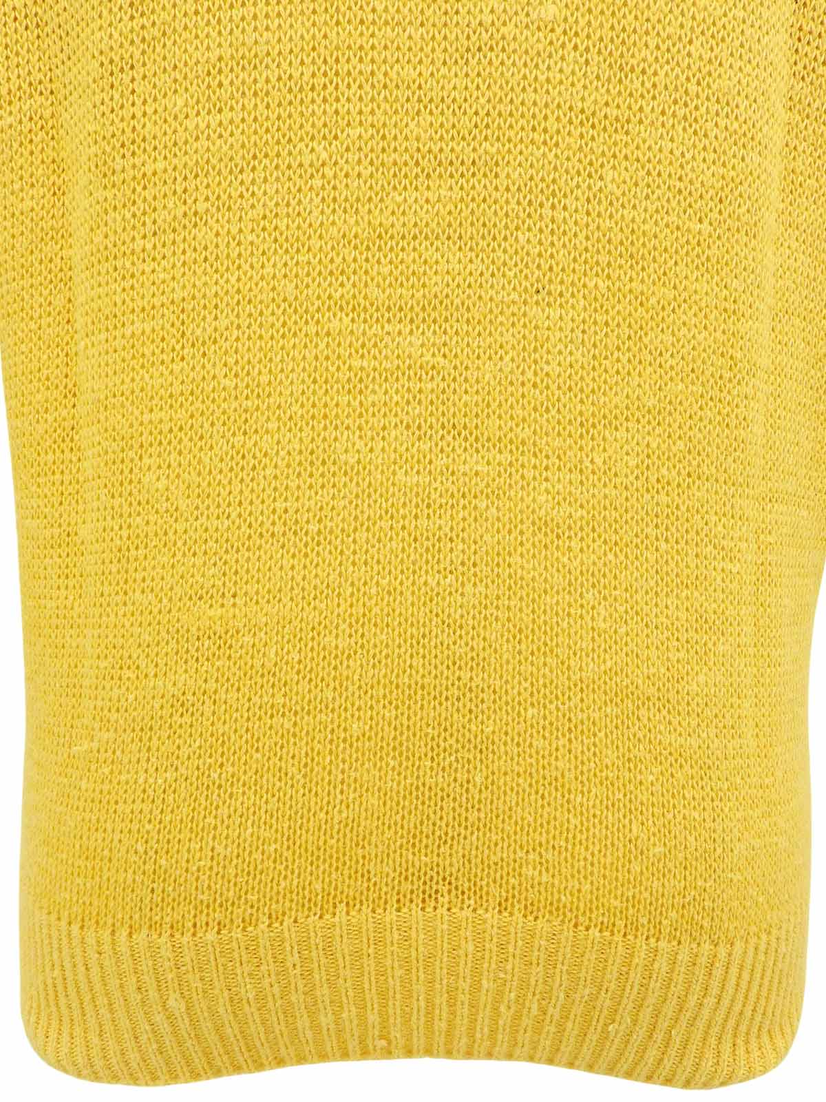 ロゴ刺繍ニットポロシャツ イエロー