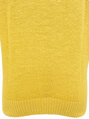 ロゴ刺繍ニットポロシャツ イエロー