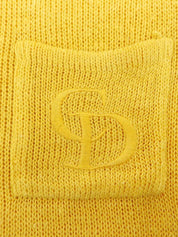 ロゴ刺繍ニットポロシャツ イエロー