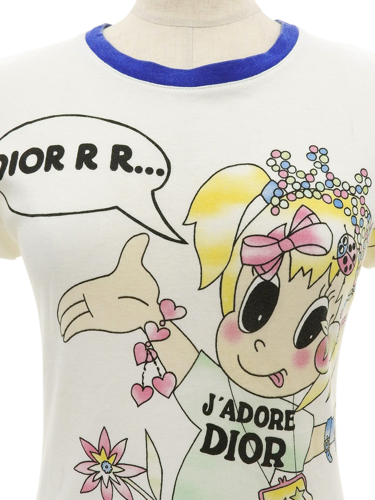 ジョン・ガリアーノ期 キャラクタープリント半袖Tシャツ アイボリー/マルチ