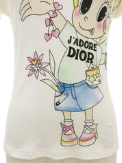 ジョン・ガリアーノ期 キャラクタープリント半袖Tシャツ アイボリー/マルチ