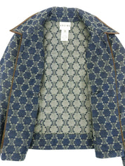 Denim Macadam Pattern Jacket in Blue