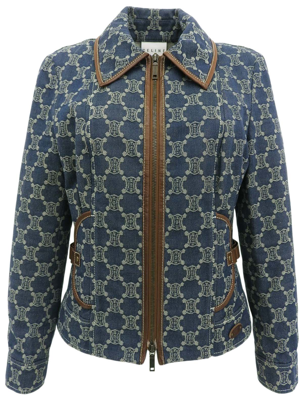 デニムマカダムパターンジャケット ブルー