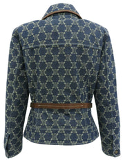 Denim Macadam Pattern Jacket in Blue