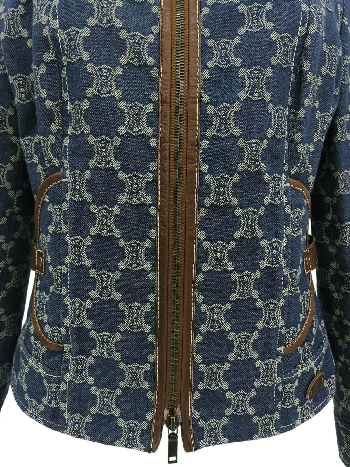 デニムマカダムパターンジャケット ブルー