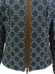 デニムマカダムパターンジャケット ブルー