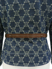 デニムマカダムパターンジャケット ブルー