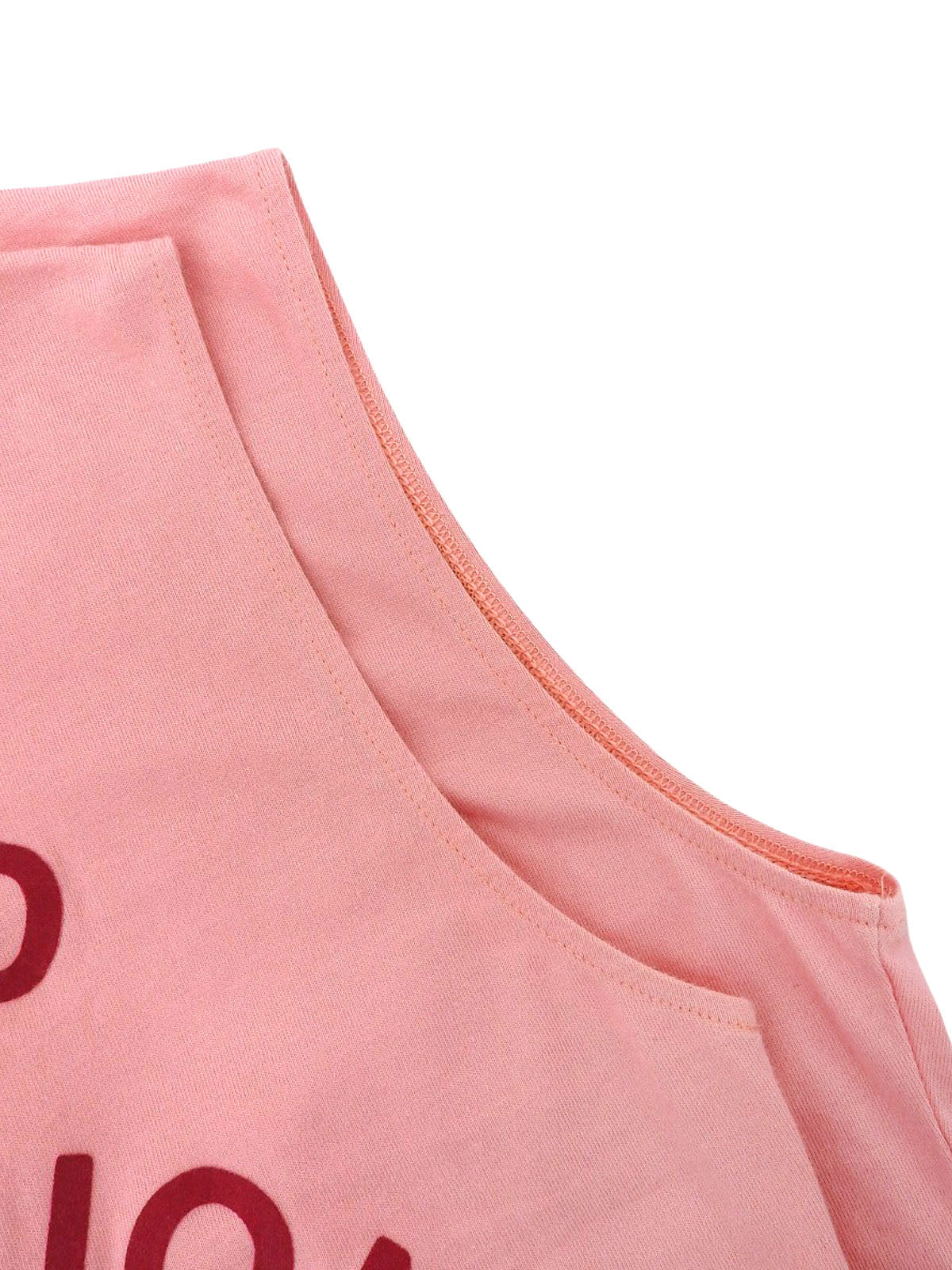 ロゴノースリーブトップス ピンク