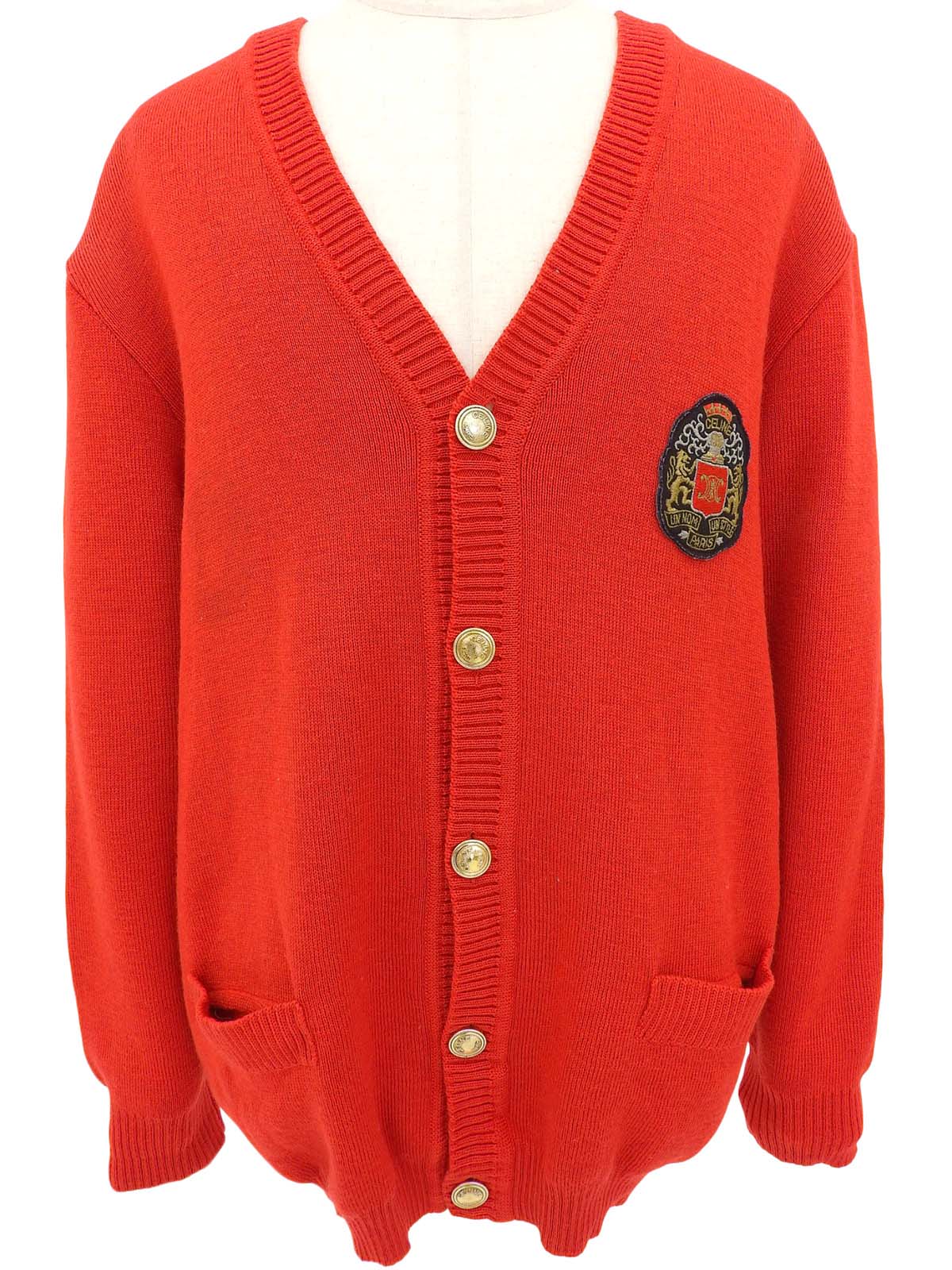 Logo Emblem Patch Cardigan Red