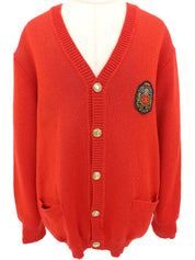 Logo Emblem Patch Cardigan Red