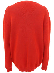 Logo Emblem Patch Cardigan Red