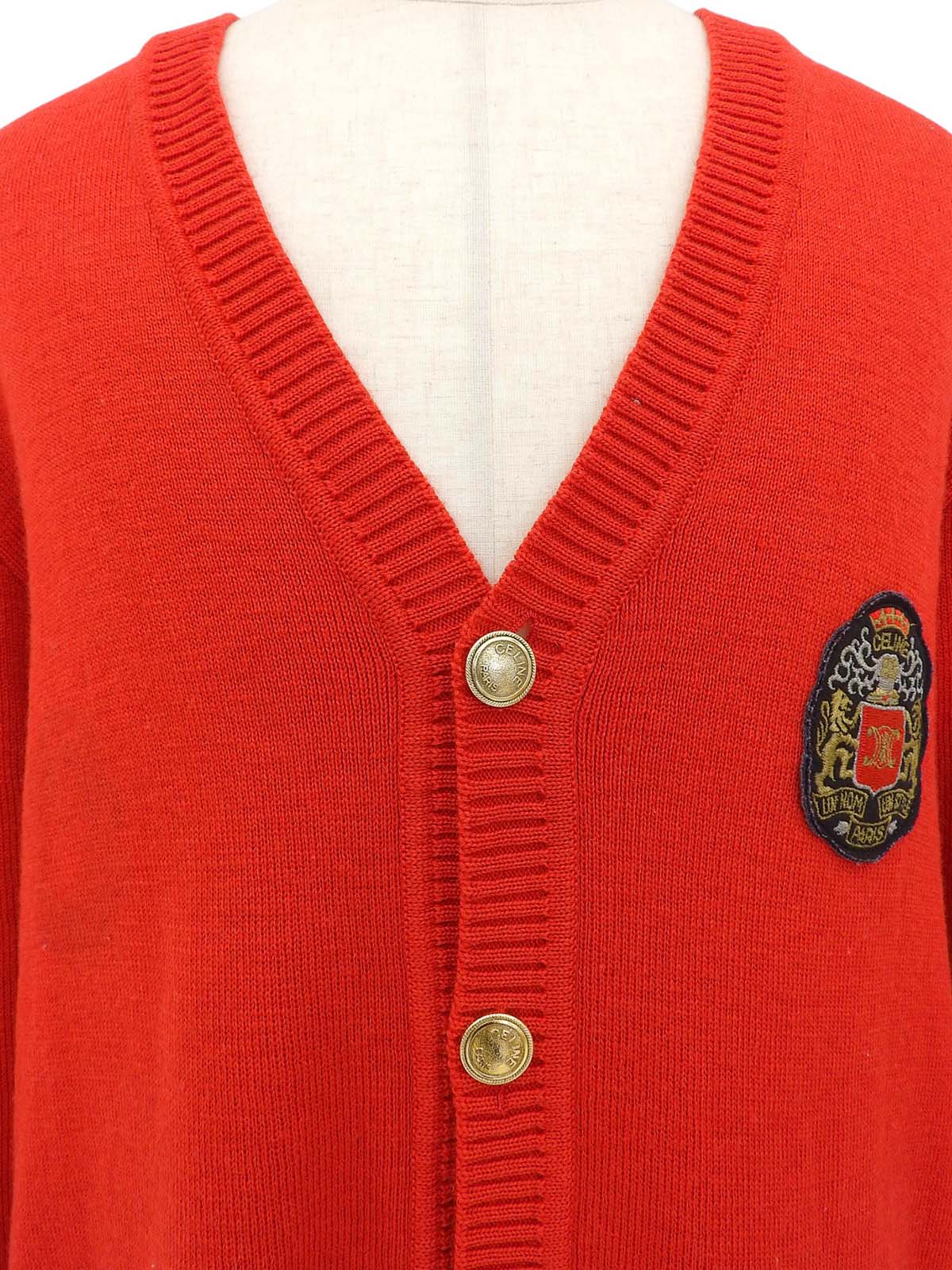Logo Emblem Patch Cardigan Red