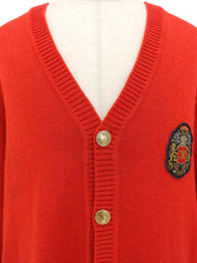 Logo Emblem Patch Cardigan Red