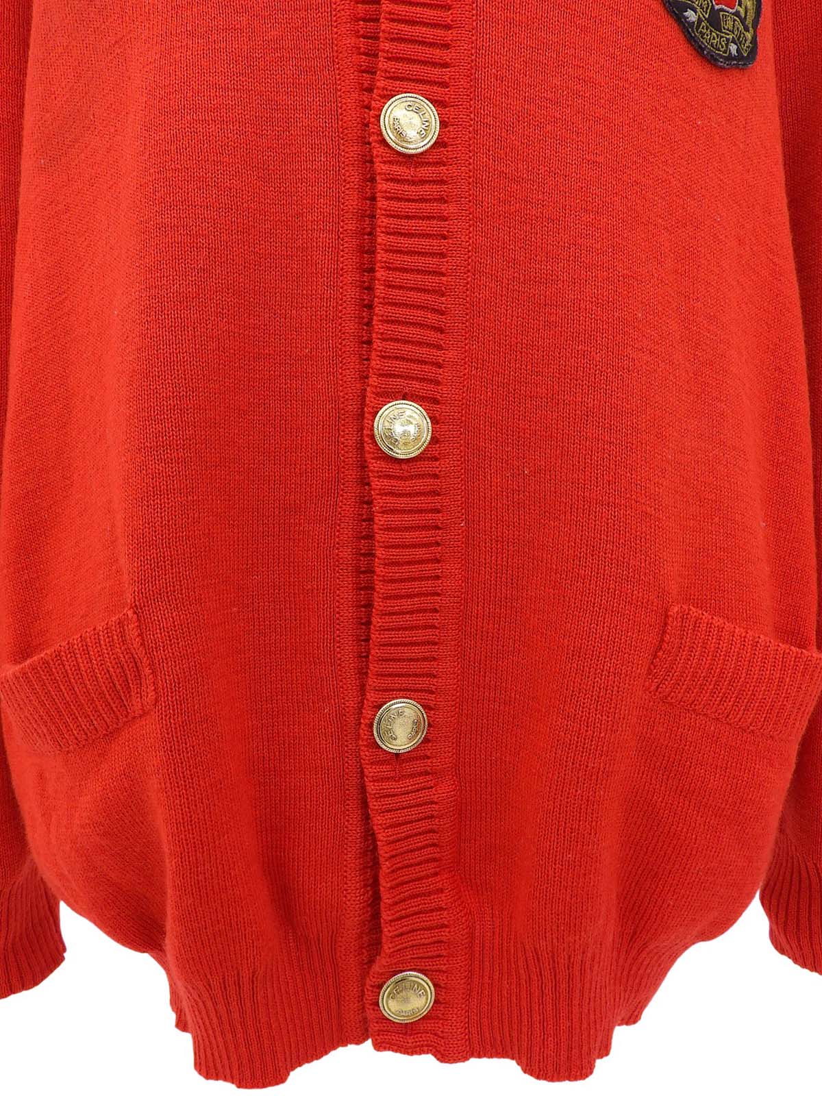 Logo Emblem Patch Cardigan Red