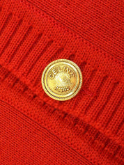Logo Emblem Patch Cardigan Red