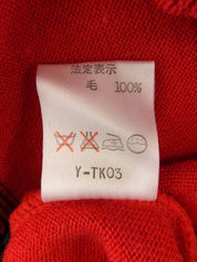 チェックデザインロゴ刺繍セーター レッド/ブラック