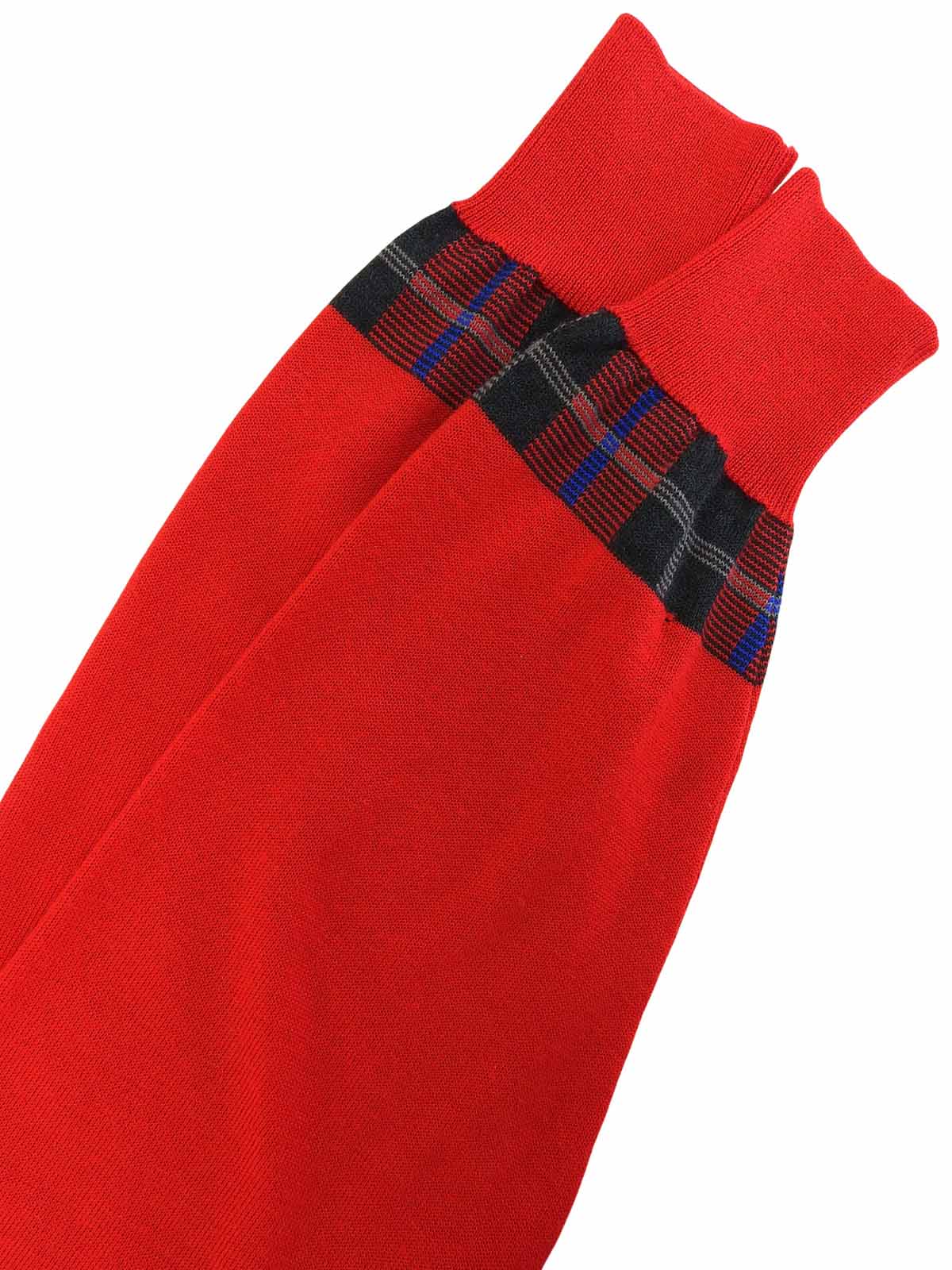 チェックデザインロゴ刺繍セーター レッド/ブラック